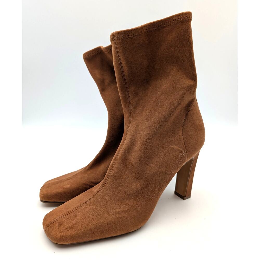 Steve Madden Khelan Square Toe Ankle Bootie Women's Brown Size US10M EU40.5